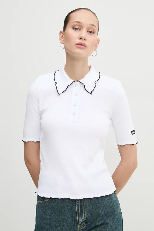 Rotate tricou polo fixat alb 113653400