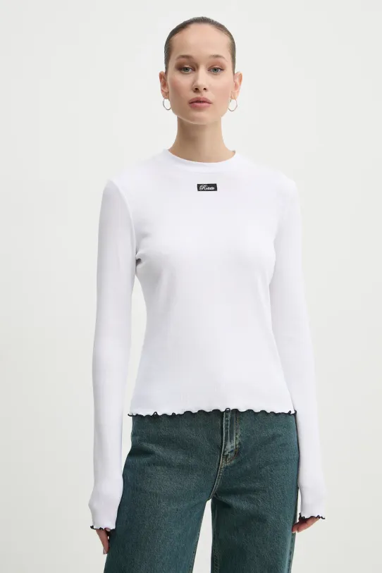 Rotate longsleeve bawełniany bawełna biały 113656400