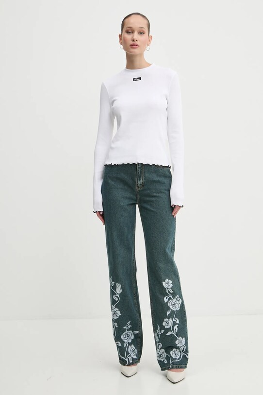 Rotate longsleeve bawełniany 113656400 biały SS25