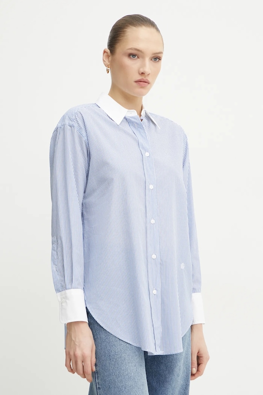 Бавовняна сорочка BOSS візерунок блакитний 50531528