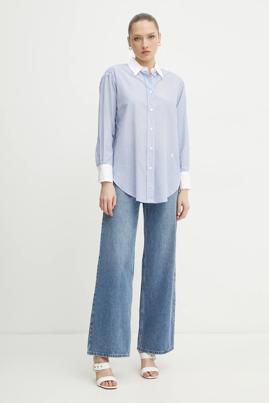 Бавовняна сорочка BOSS 50531528 блакитний SS25