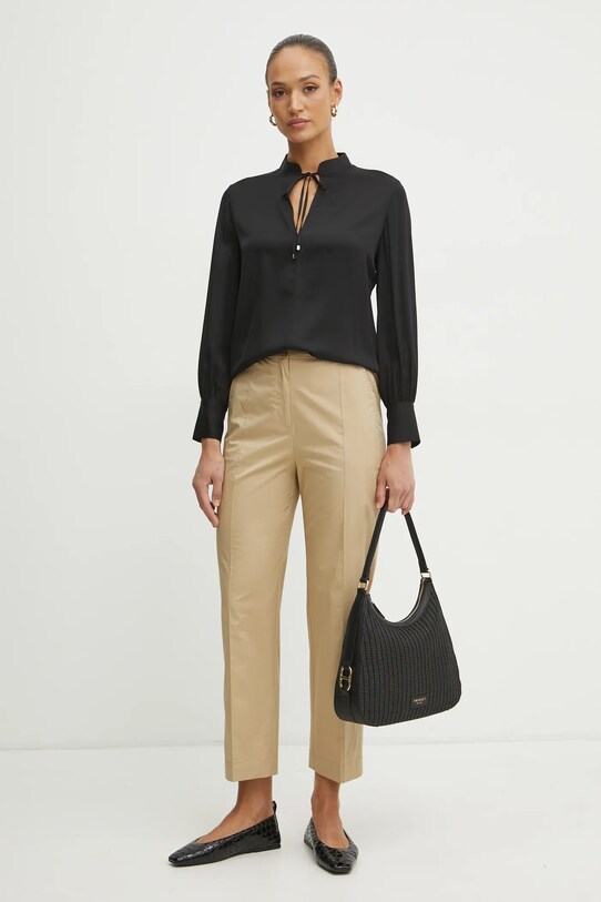 BOSS bluza de matase 50538492 negru SS25