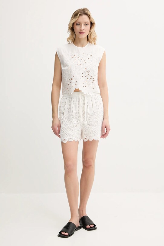 Βαμβακερή μπλούζα Pinko 104850.A2H0 λευκό SS25