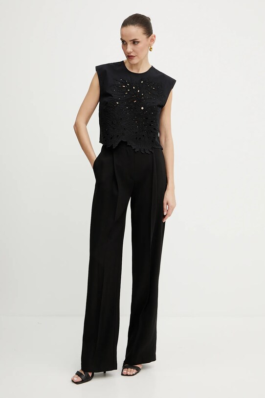 Βαμβακερή μπλούζα Pinko 104850.A2H0 μαύρο SS25