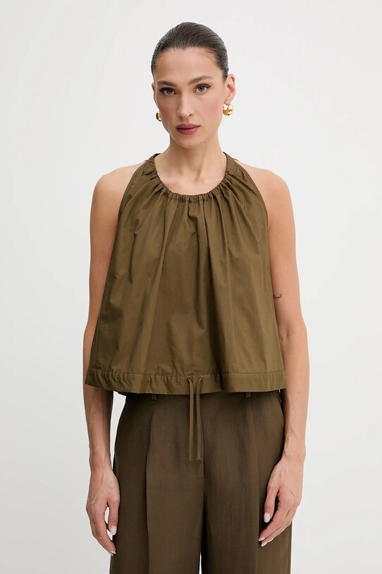 Pinko bluzka bawełniana bawełna brązowy 104953.A2CR