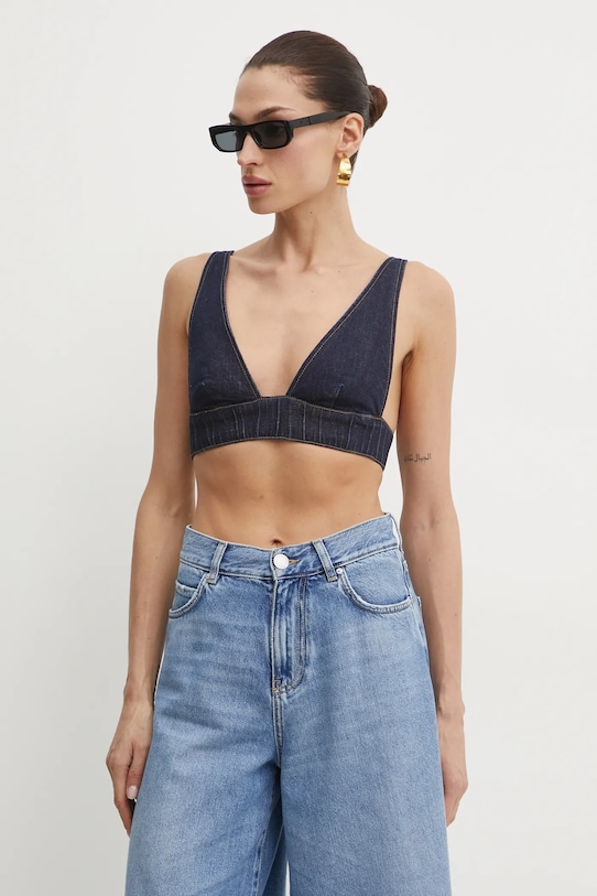 Pinko top jeansowy 104609.A2DV granatowy SS25