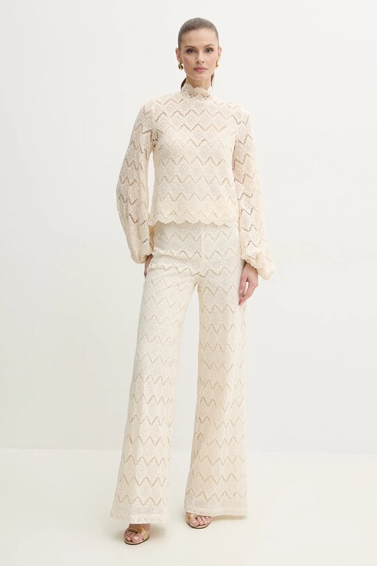 Bavlněná halenka Twinset 251TP2404 béžová SS25