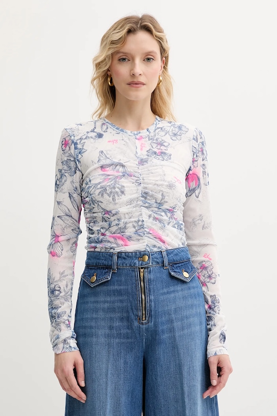 Twinset bluză flori alb 251AQ2101