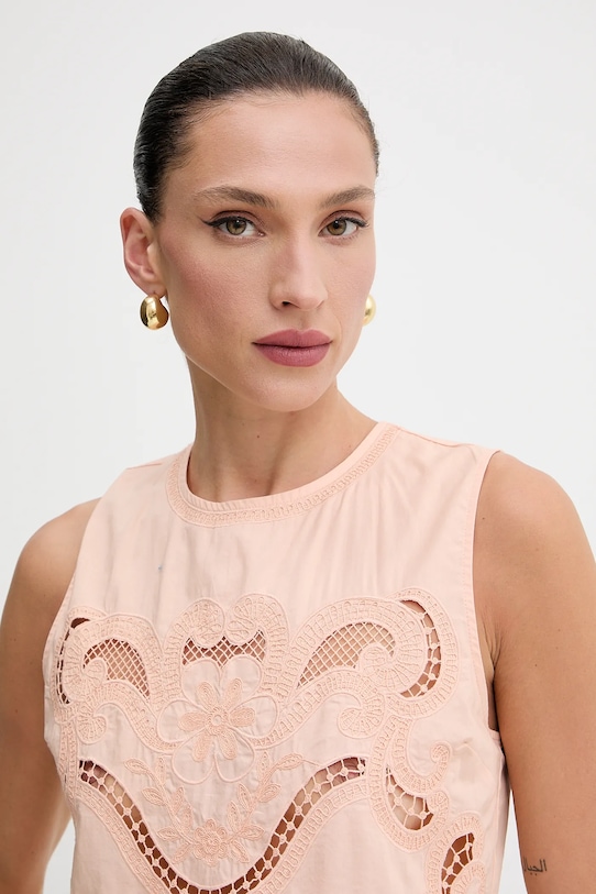 Бавовняний топ Twinset помаранчевий 251TT2165