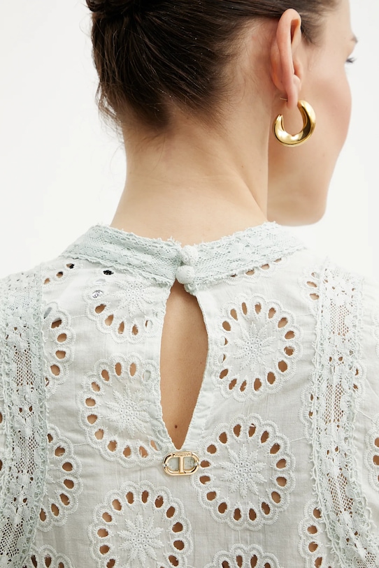 Twinset bluzka bawełniana 251TT2366 zielony