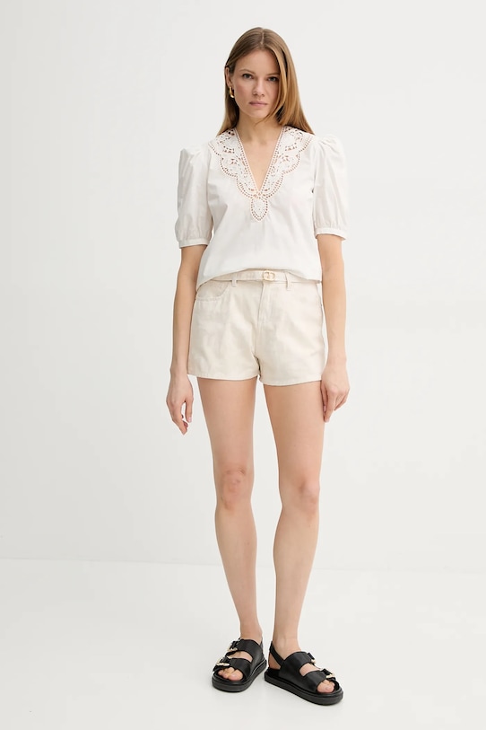 Bavlněná halenka Twinset 251TT2335 bílá SS25