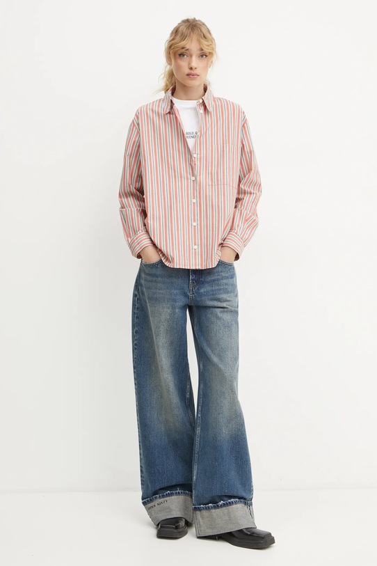 Marc O'Polo camasa din bumbac 5000005494 portocaliu SS25