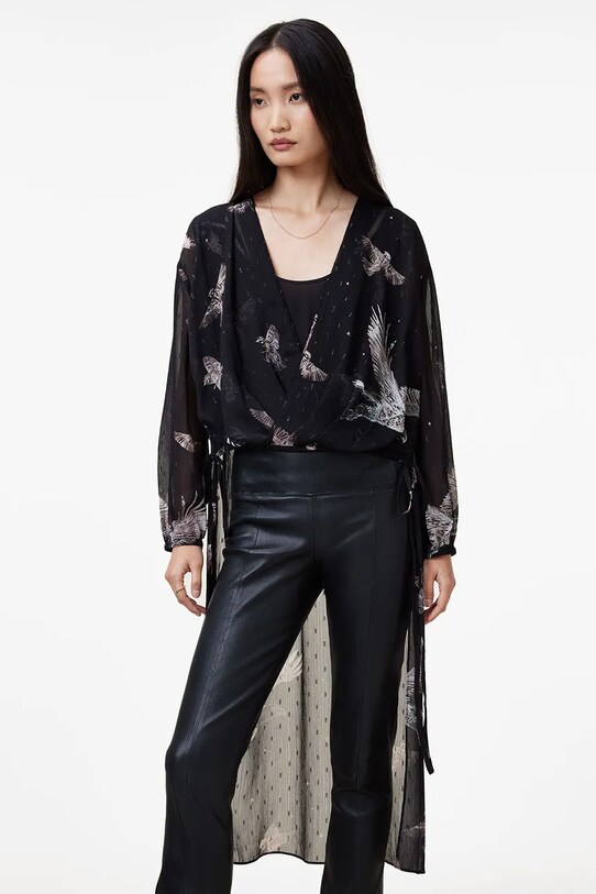 AllSaints bluză AVALA W108PB negru SS25