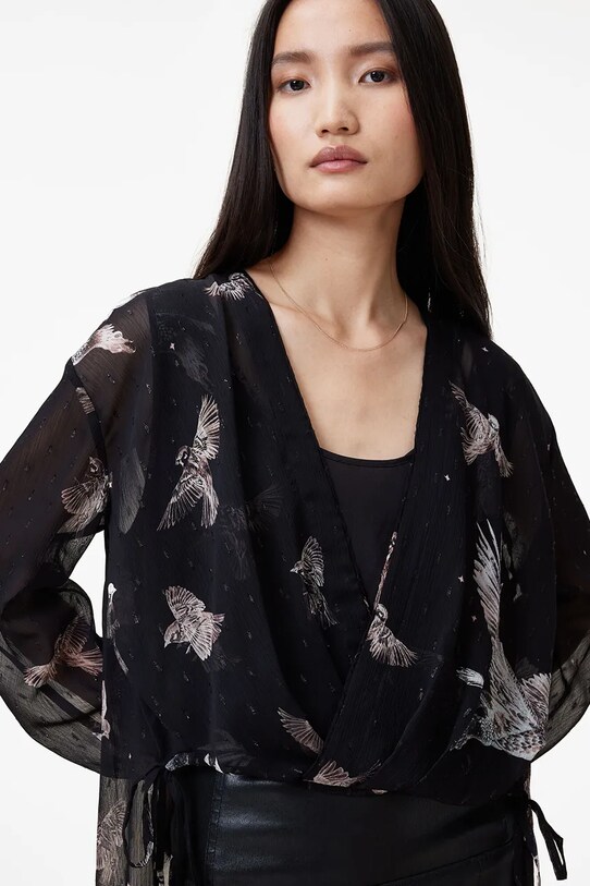 Îmbrăcăminte AllSaints bluză AVALA W108PB negru