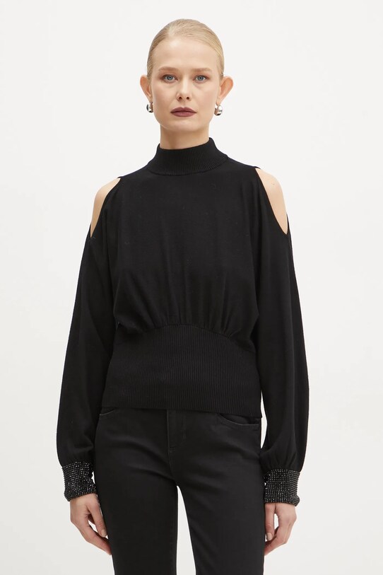 Свитер Guess PIMA аппликация чёрный W5RR02.Z2ZK2