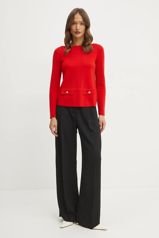 Luisa Spagnoli pulover de lana 58599 rosu SS25