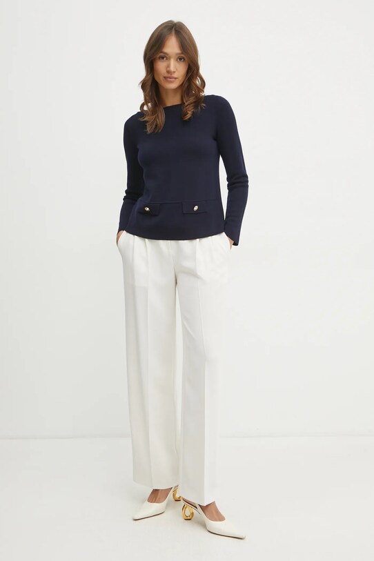 Luisa Spagnoli maglione in lana 58599 blu navy SS25