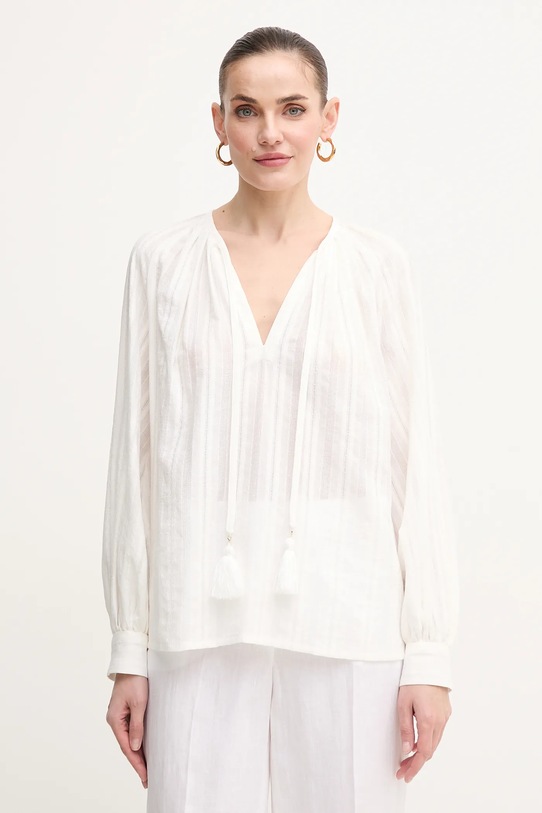 Pamučna majica Luisa Spagnoli bez uzorka bijela 541818