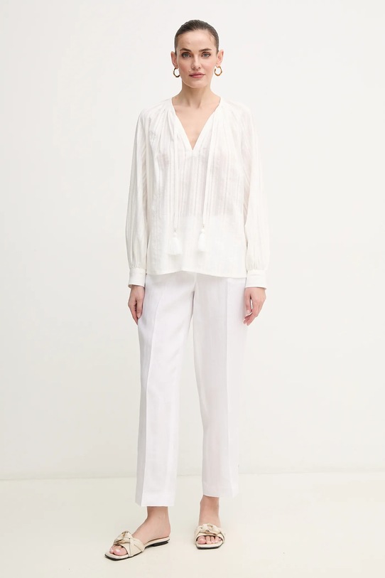 Pamučna majica Luisa Spagnoli 541818 bijela SS25