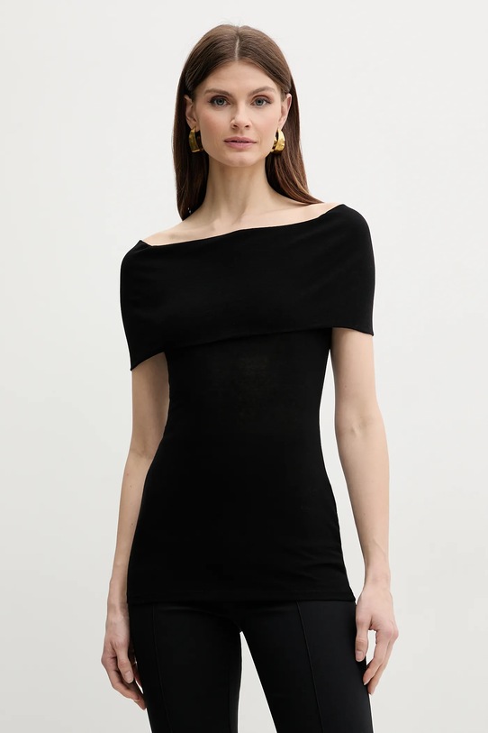Marella bluzka bawełniana TIMORE bawełna czarny 2513941055
