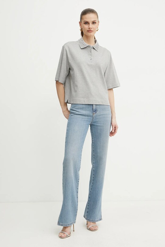 Marella polo de bumbac GONZAGA 2513951014 gri SS25