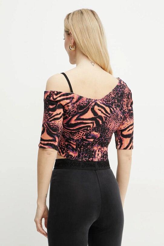 Одяг Бавовняна блузка Versace Jeans Couture 78HAFM09.CMF10 помаранчевий