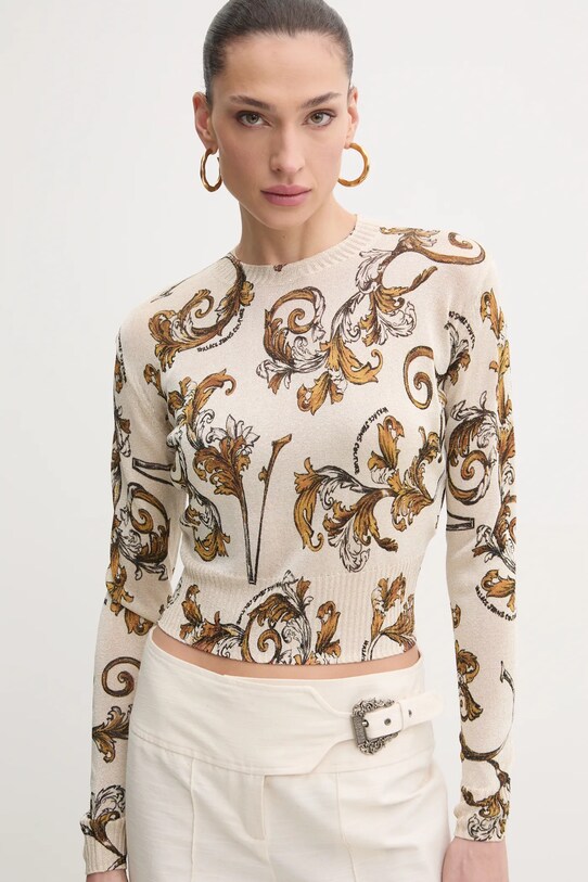 Versace Jeans Couture maglione a maglia fine beige 78HAFM21.CMN45