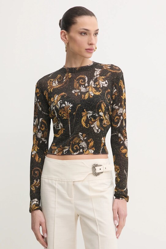 Versace Jeans Couture maglione a maglia fine nero 78HAFM21.CMN45