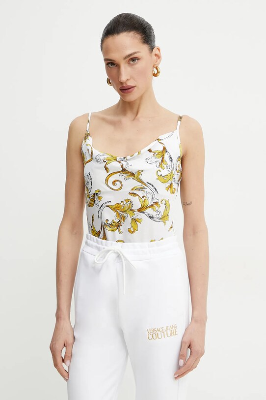 Versace Jeans Couture bluză cu modele alb 78HAM236.NS639
