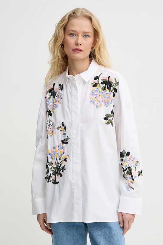 MUNTHE camasa din bumbac SINGUS lung alb 244100224422