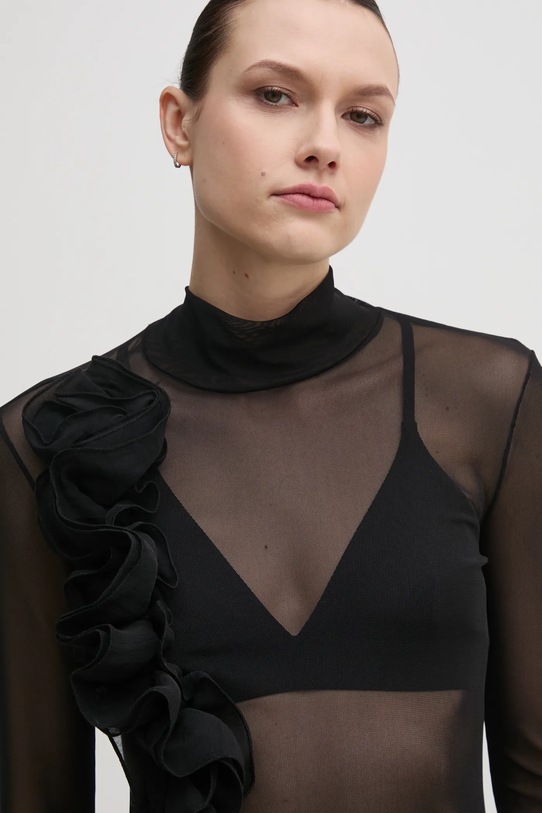 Tričko s dlhým rukávom Sisley čierna 3HC7L106Y