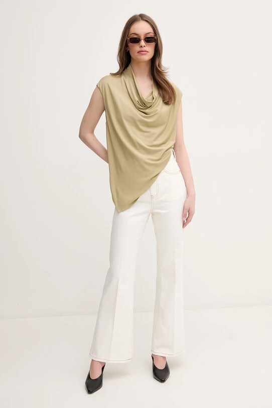Sisley bluzka 5FNTLQ08P zielony SS25