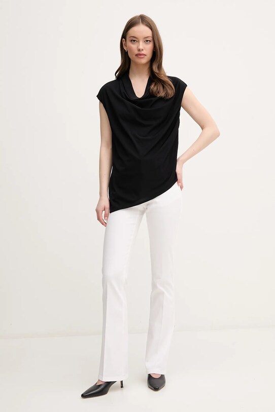 Sisley bluzka 5FNTLQ08P czarny SS25