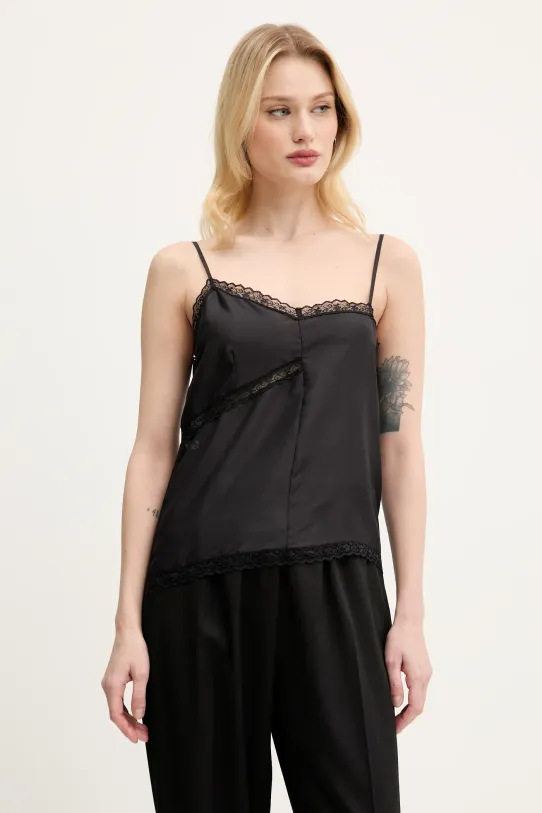 Hedvábná halenka MM6 Maison Margiela regular černá S52NC0344.M35244