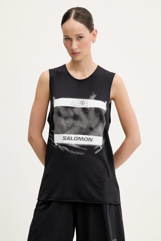 MM6 Maison Margiela top rilassato nero S52NL0071.M20101