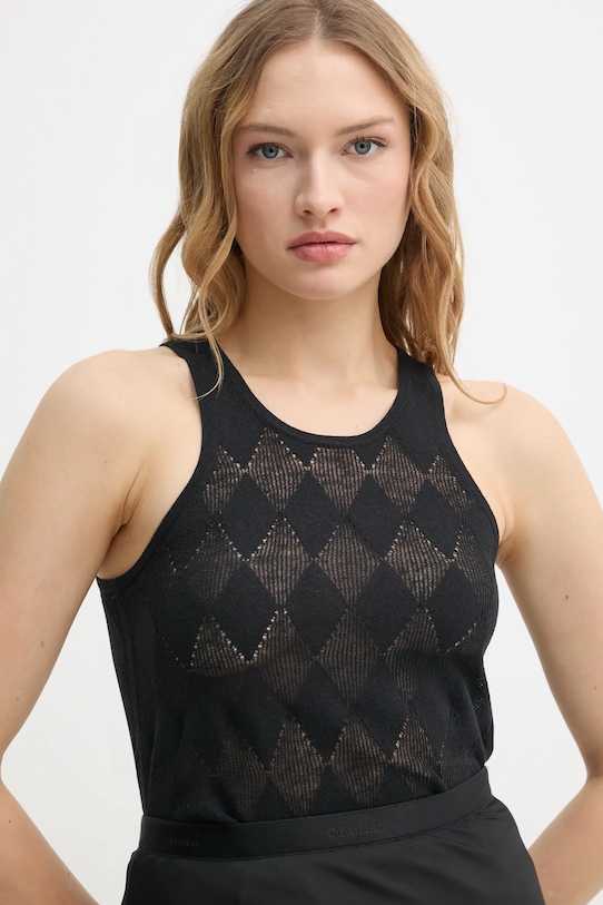 Топ з домішкою льону AERON KISMET slim чорний TO479561