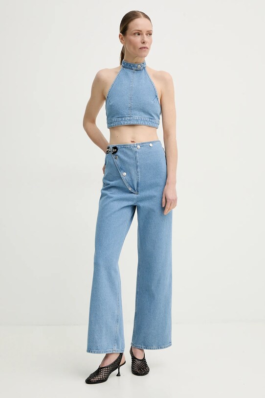 Nanushka bluzka jeansowa ARINA NW25RSTP09053 niebieski SS25