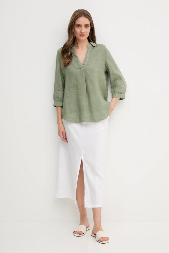 OUI bluză din in 92941 verde SS25