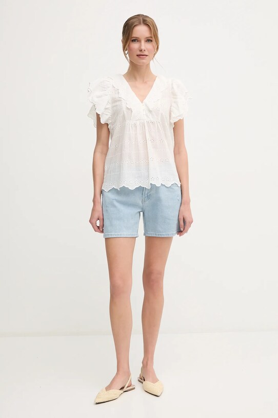 Бавовняна блузка Pepe Jeans DAME PL305023 бежевий SS25