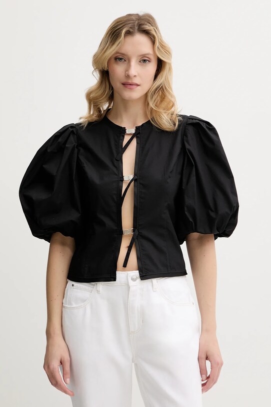 Pinko bluzka bawełniana bawełna czarny 105185.A2LD