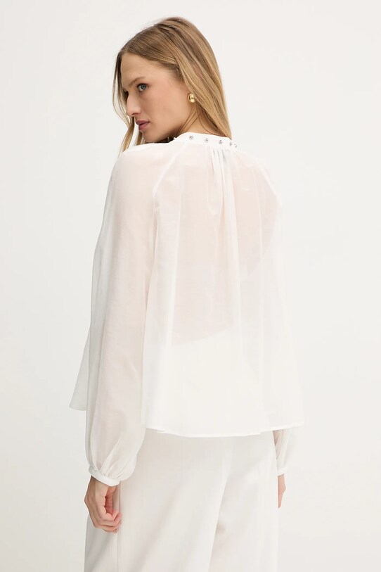 Oblečení Halenka s příměsí hedvábí Pinko 105281.A2M7 bílá