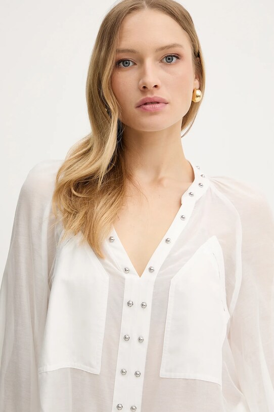 Halenka s příměsí hedvábí Pinko bílá 105281.A2M7