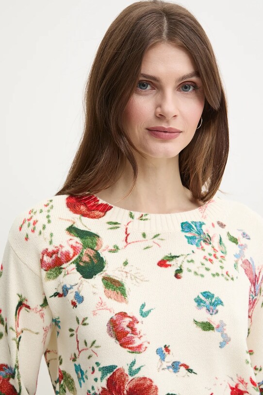 Weekend Max Mara sweter bawełniany beżowy 2515361042600