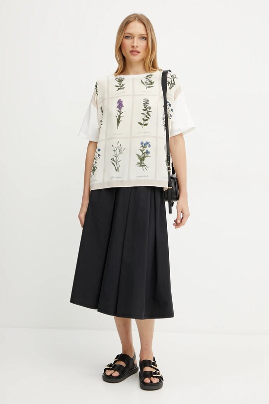 Weekend Max Mara tricou din amestec de mătase 2515941082600 bej SS25
