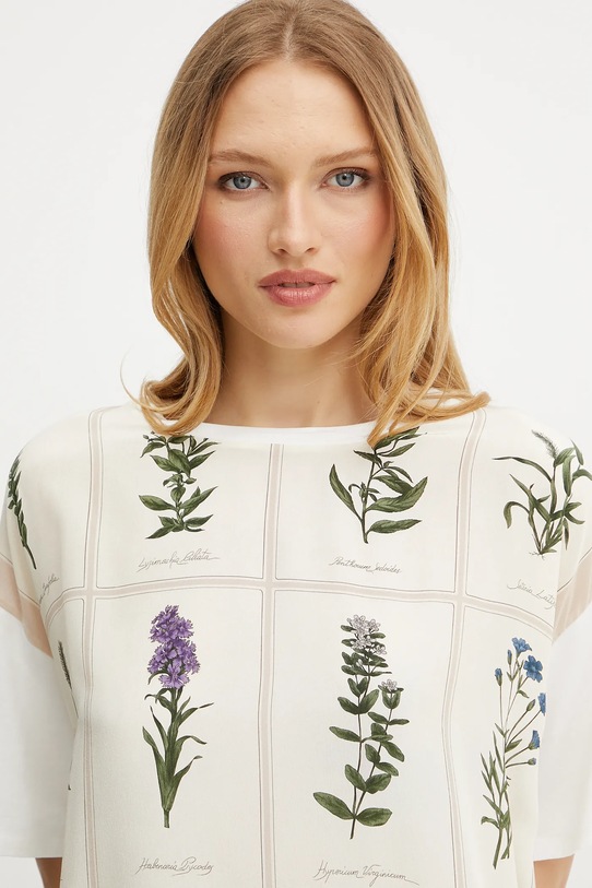 Weekend Max Mara tricou din amestec de mătase bej 2515941082600