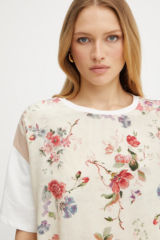 Weekend Max Mara tricou din amestec de mătase bej 2515941082600