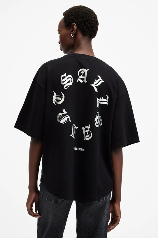 AllSaints tricou din bumbac TIEROTH W148JB negru SS25