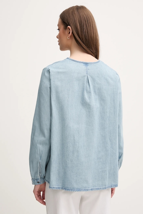 Одежда Хлопковая блузка United Colors of Benetton 5RZKDQ0BD голубой