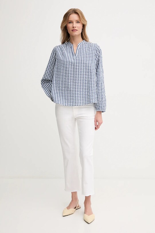 Хлопковая блузка United Colors of Benetton 5XDKDQ0B8 голубой SS25