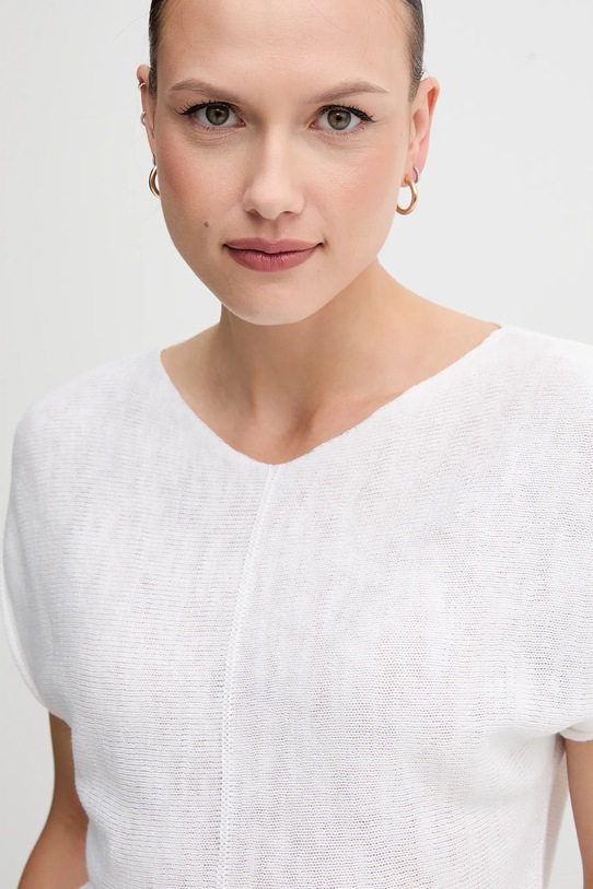 Светр з домішкою льону United Colors of Benetton білий 125GD402P